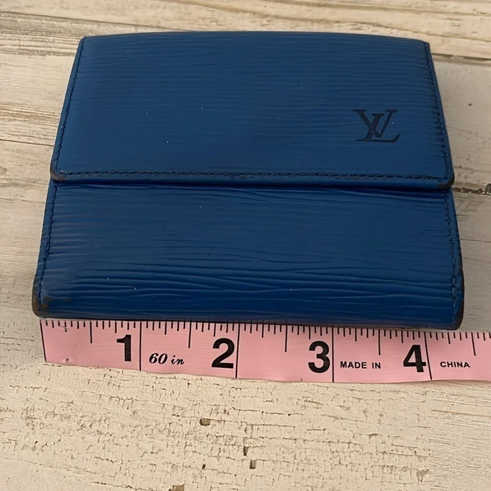 Louis Vuitton Blue Epi Bifold Wallet.